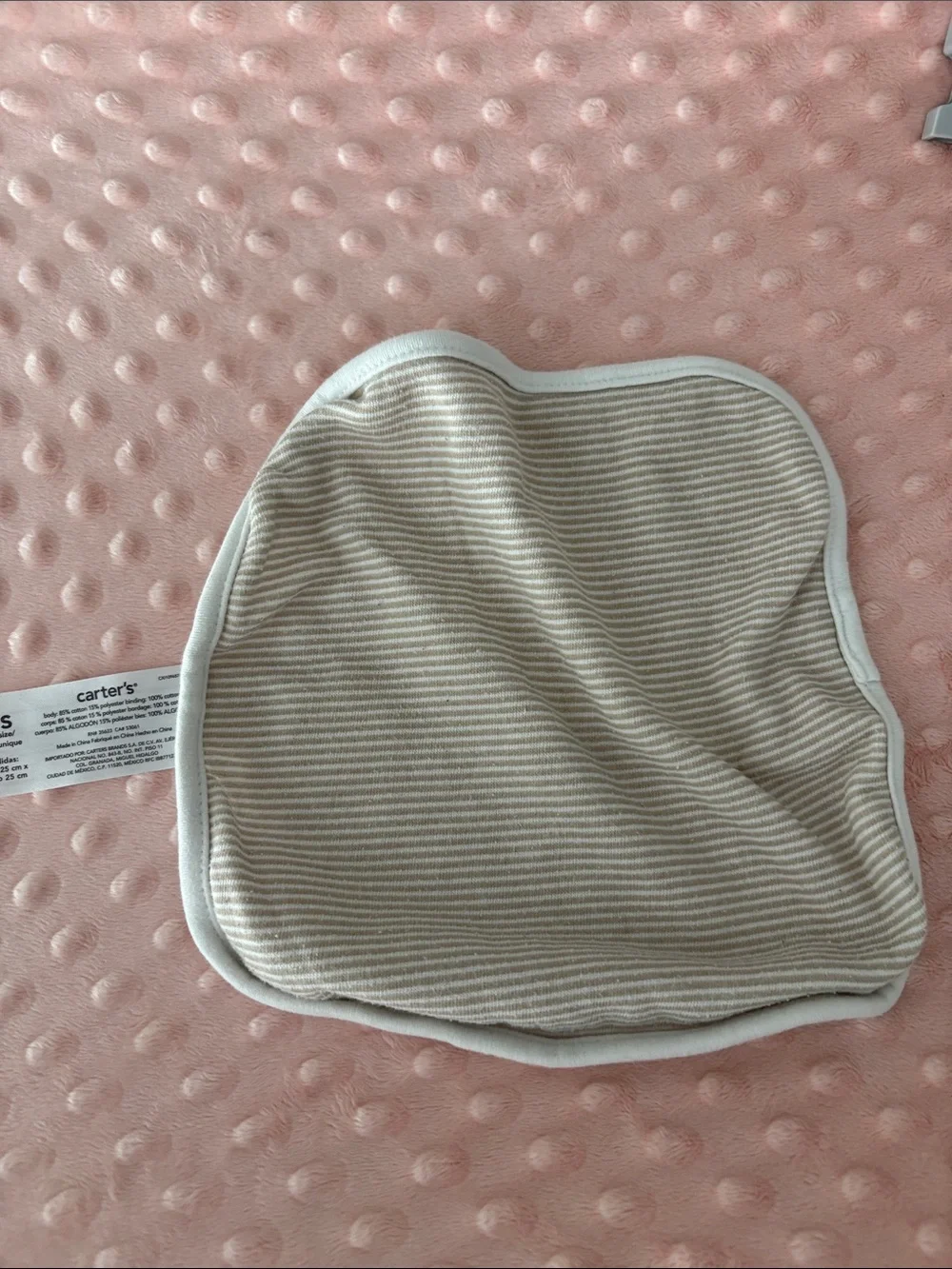 Carter's Neutral Tan & White Baby Washcloths